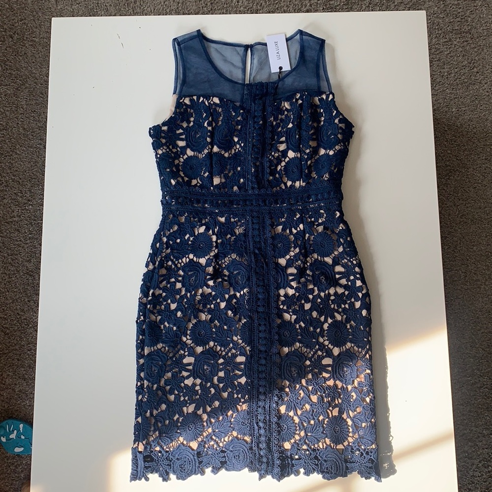 Lace overlay dress